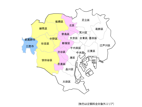 東京ディズニーリゾート定額運賃エリアマップ